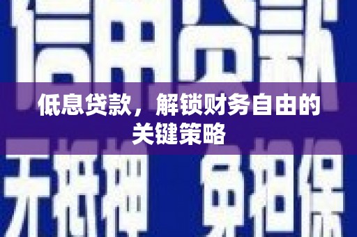 太仆寺旗低息贷款，解锁财务自由的关键策略