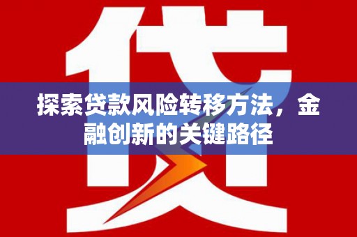 太仆寺旗探索贷款风险转移方法，金融创新的关键路径