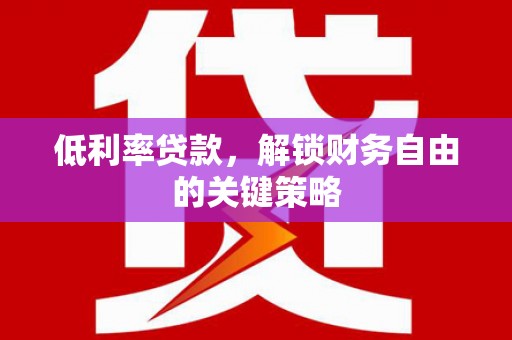 太仆寺旗低利率贷款，解锁财务自由的关键策略